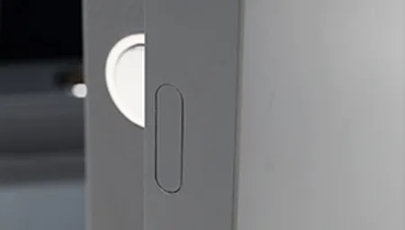 Keyhole concealed on door's side for discreet security